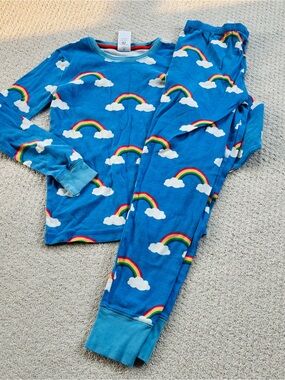Mini boden Kids Blue Rainbow Cloud Pajama Set